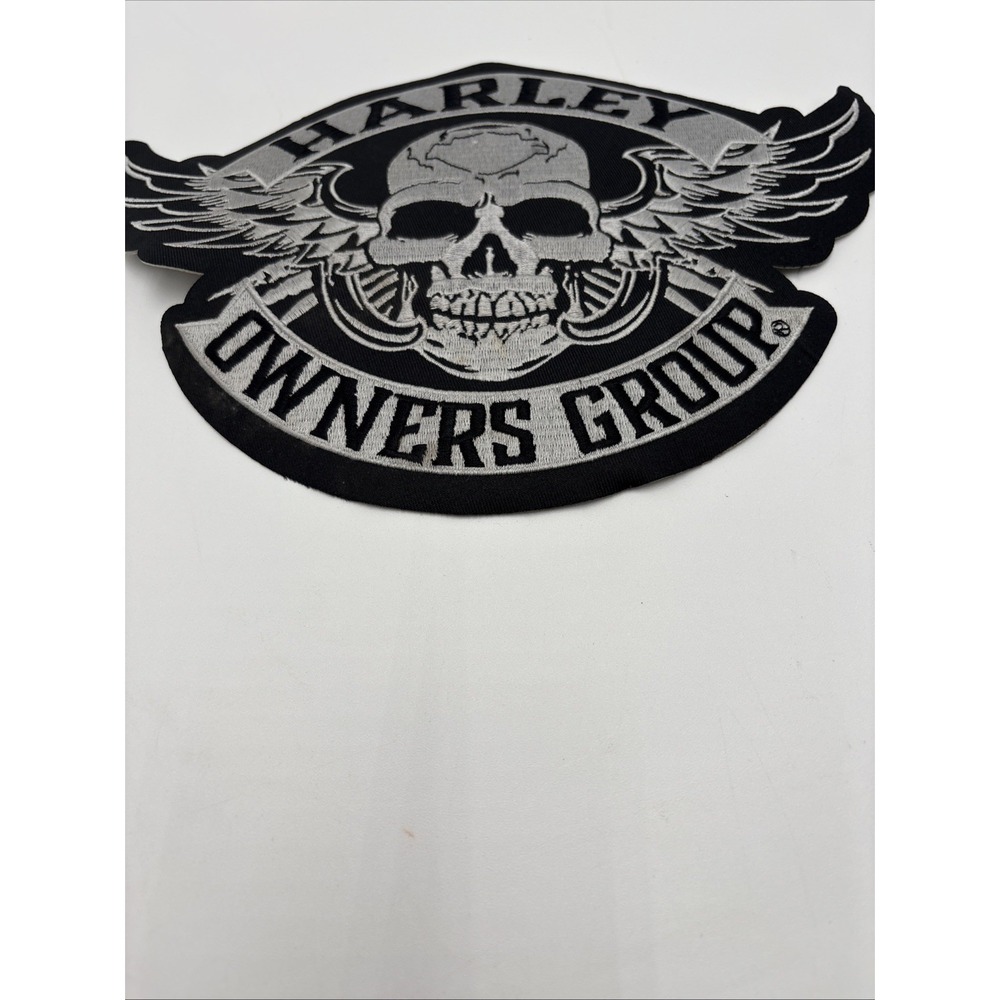 Large Winged Skull Silver Patch ~ Harley Davidson Owners Group H.O.G. - Picture 2 of 12